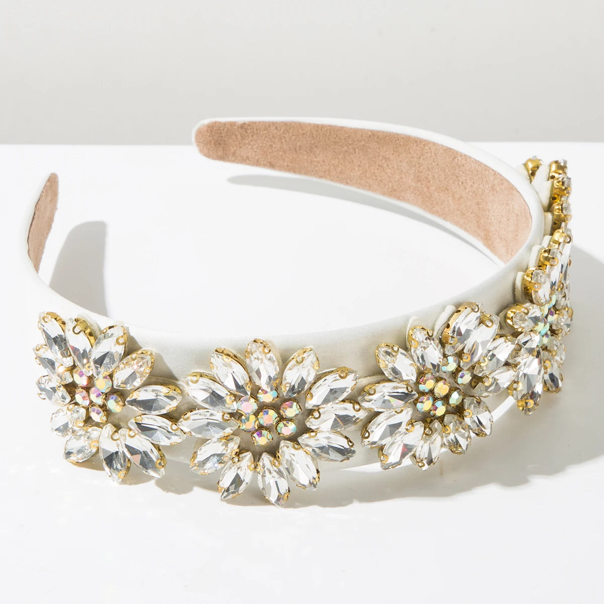 European and American light luxury headband Baroque Gorgeous Full Diamond Flower Headband Temperament Shiny Banquet Headband