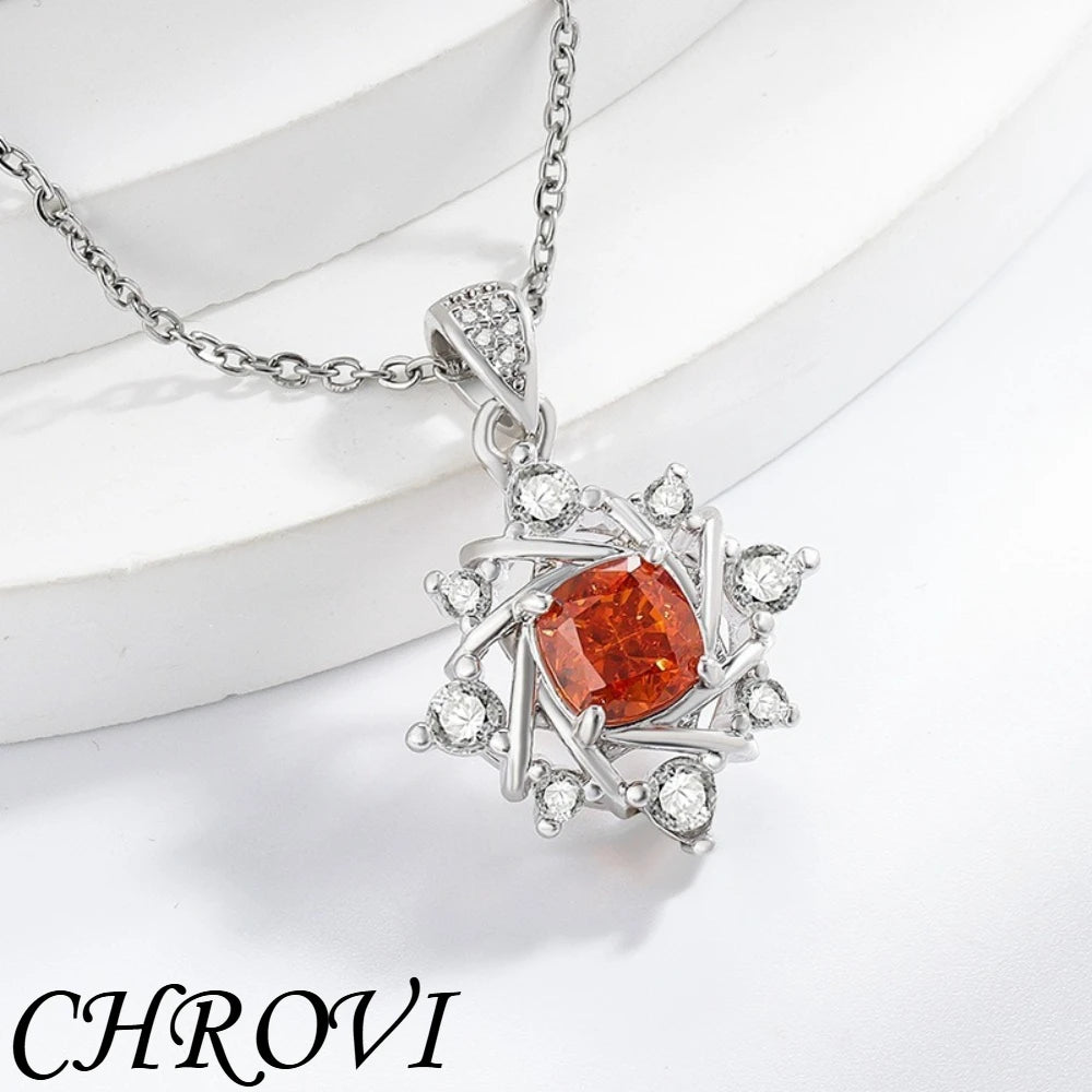 Exquisite 925 sterling silver gemstone ice flower octagonal star necklace, fashionable and versatile,high-carat diamond necklace