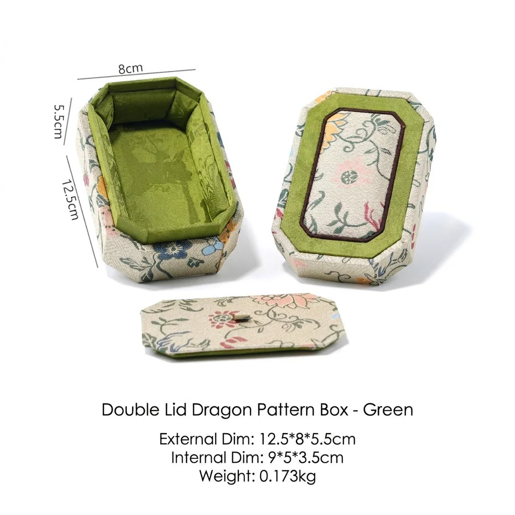 Antique Storage Box Easy To Maintain Oriental Jewelry Box Fabric Storage Box Wear-Resistant For Jewelry Storage