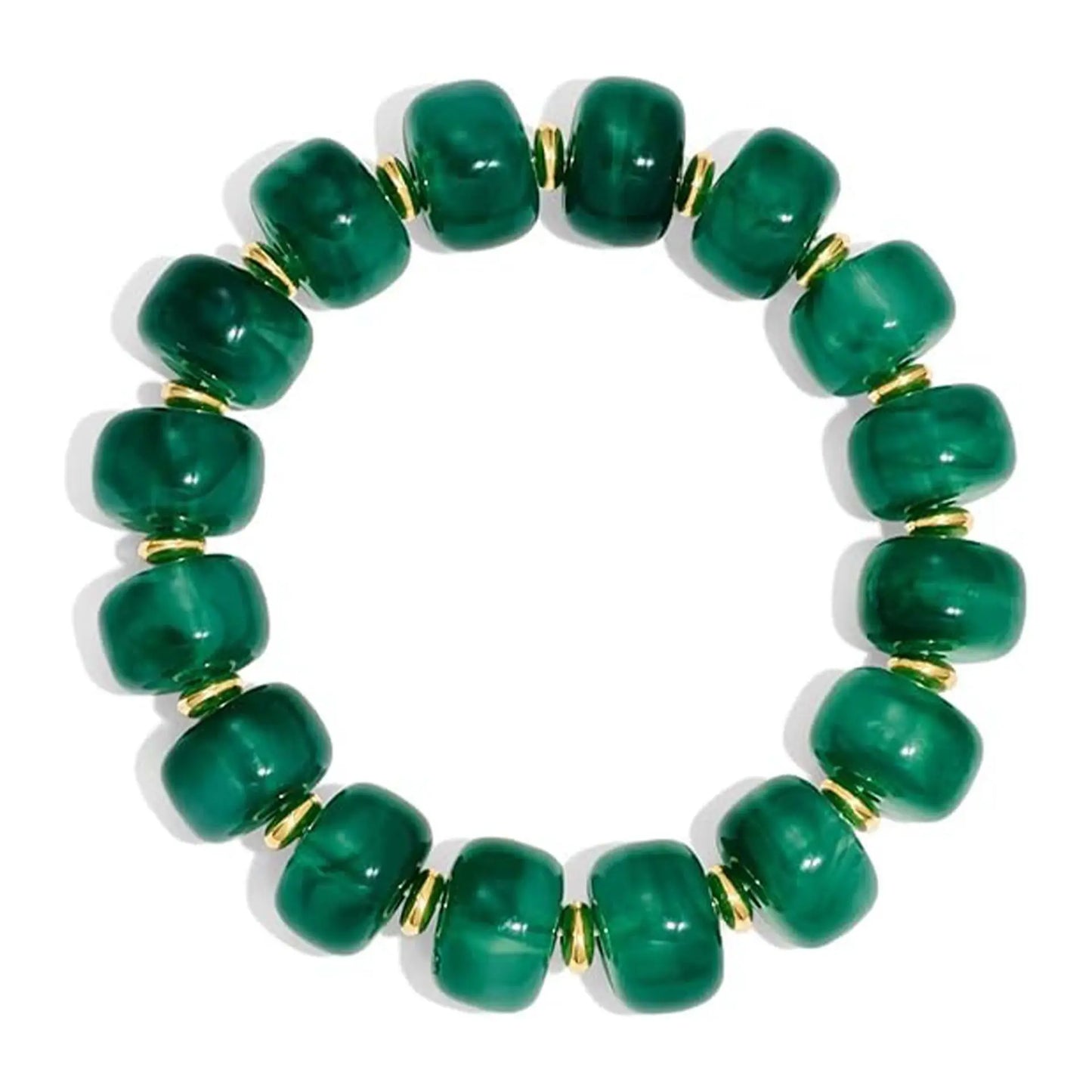 Boho Colorful Geometric Beads Elastic Bracelets for Women Fashion Acrylic Flat Round Bead Bracelet Beach Jewelry Gifts