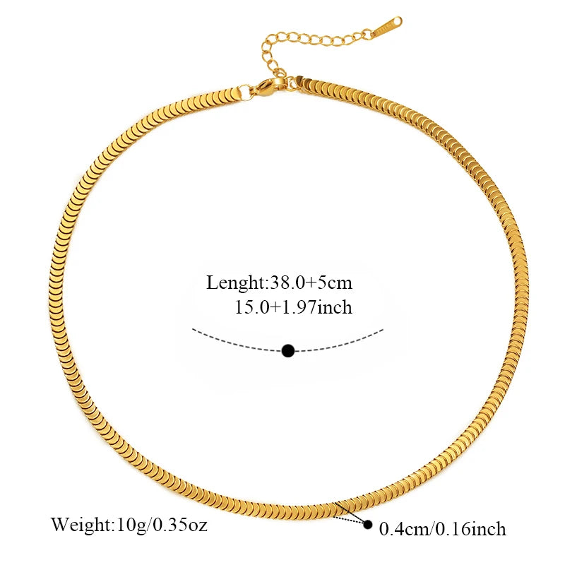 EILIECK 316L Stainless Steel Chains Necklace Choker For Women Trendy Gold Color Collar Neck Chain Waterproof Jewelry Lady Gift
