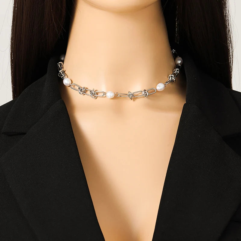 EILIECK 316L Stainless Steel High Quality Chain Collar Necklace For Women Silver Color Neck Chain Trendy Fashion Jewelry Bijoux