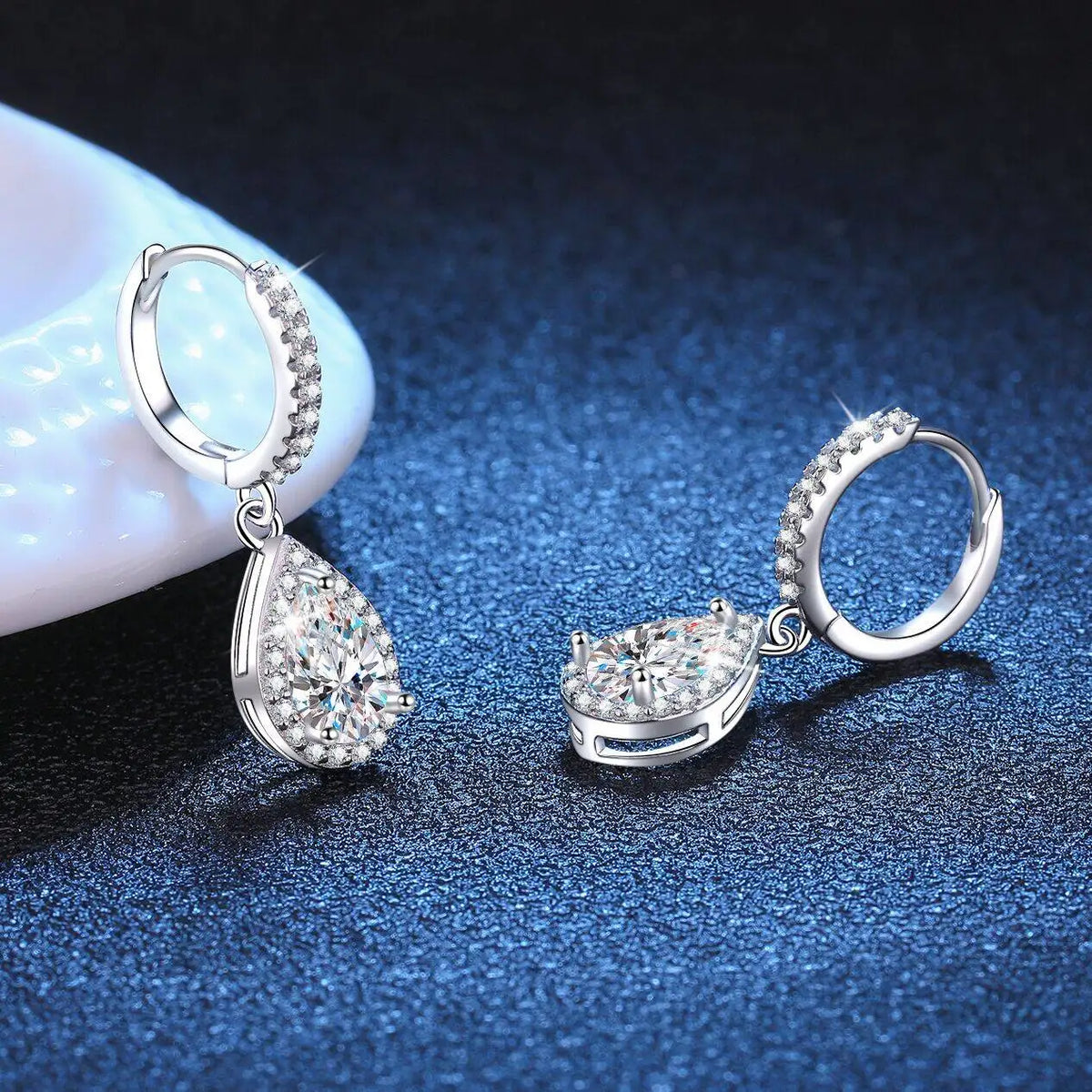 JoiasHome 1CT Pear Cut Moissanite Earrings For Women S925 Pure Silver Laboratory Cultivated Diamonds Elegant Wedding Jewelry