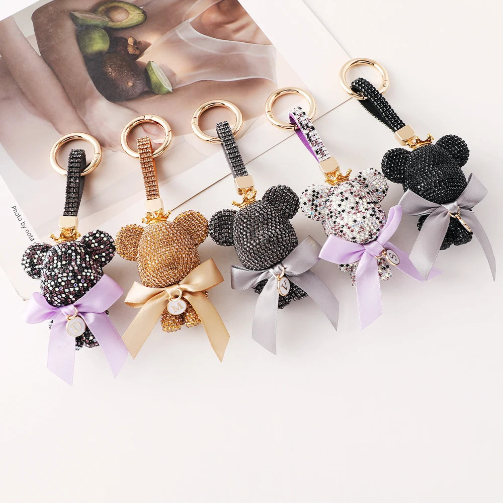 Bear Key Chain Full Crystal Inlay
