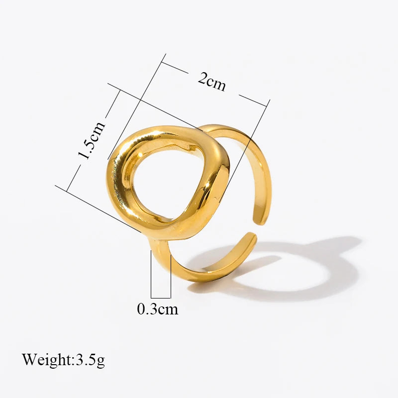 EILIECK 316L Stainless Steel Open Cuff Rings For Women Girl New Fashion Personality Non-fading Jewelry Gift Party кольцо женское