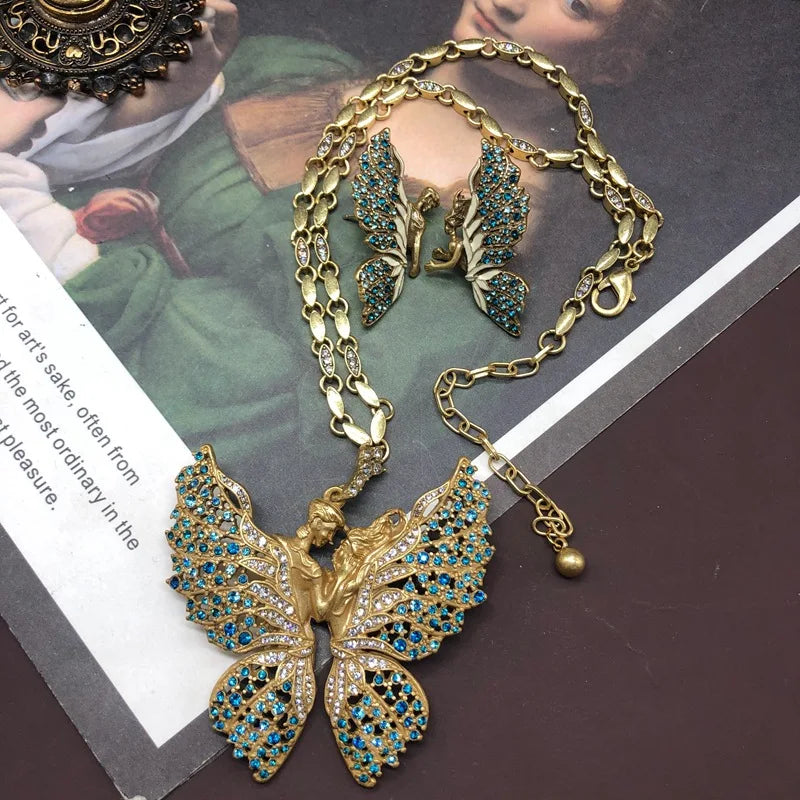 NISHIZAWA Buterfly Earrings for Women Diamonds Palace Style Vintage Jewelry Fashion Luxury Exquisite Elegant Pendientes Mujer