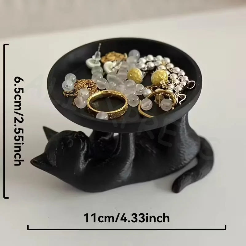 Playful And Cute Cat Design, Novel Style, Ideal For Desktop Organization 3D Printed Fun Cat Jewelry Tray
