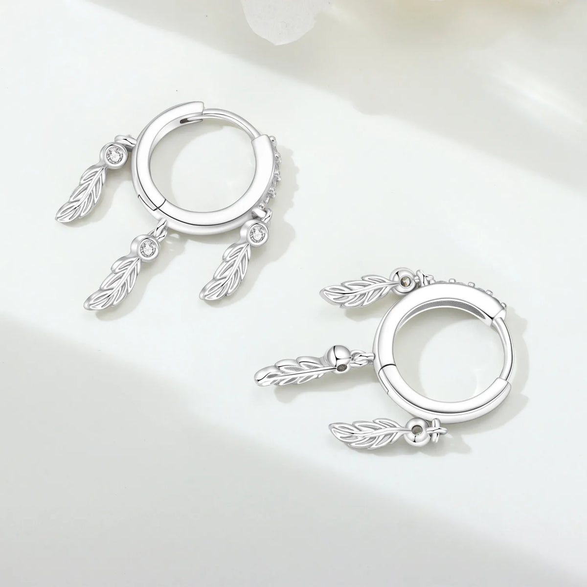 Orstarry 925 Sterling Silver Feather Lucky Symbol Drop Earrings Women Earrings Charm Fashion Versatile Party Jewelry Gifts