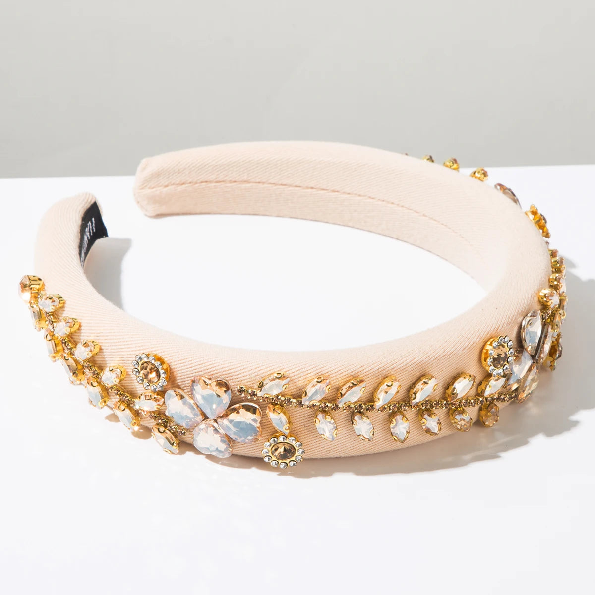 Cross Border New Fashionable Diamond Studded leaf Shaped Headband  With High-End Feel,   Beautiful Banquet Headband