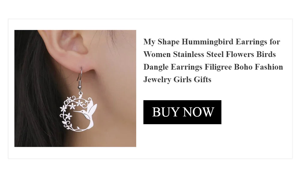 My Shape Hummingbird Flower Pendant Necklaces for Women  Bird Floral Stainless Steel Chain Choker Fashion Jewelry Gifts