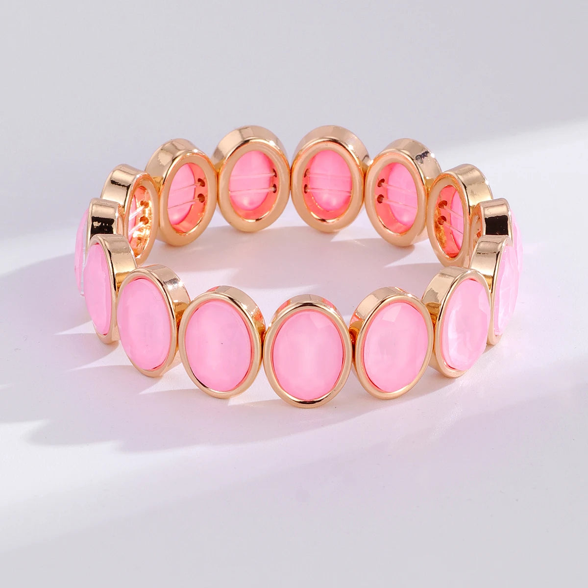 2026 New Arrival Glass Crystal Candy Beads Bracelets Colorful Rhinestone Girl Women Gold Color Bangle Bohemian Style Bracelet