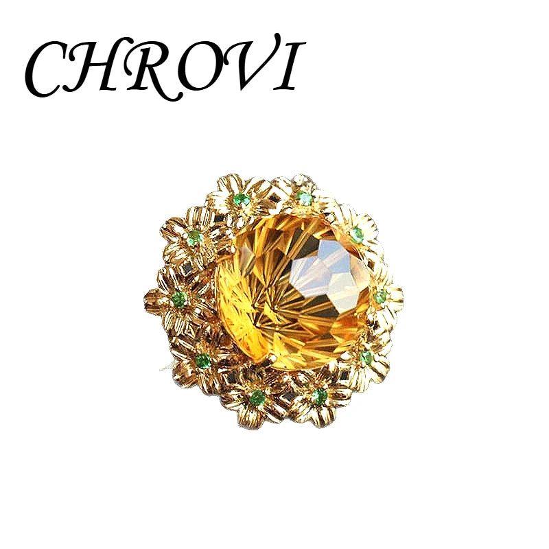 Light luxury ice flower 18K gold versatile flower open ring ring for women jewelry