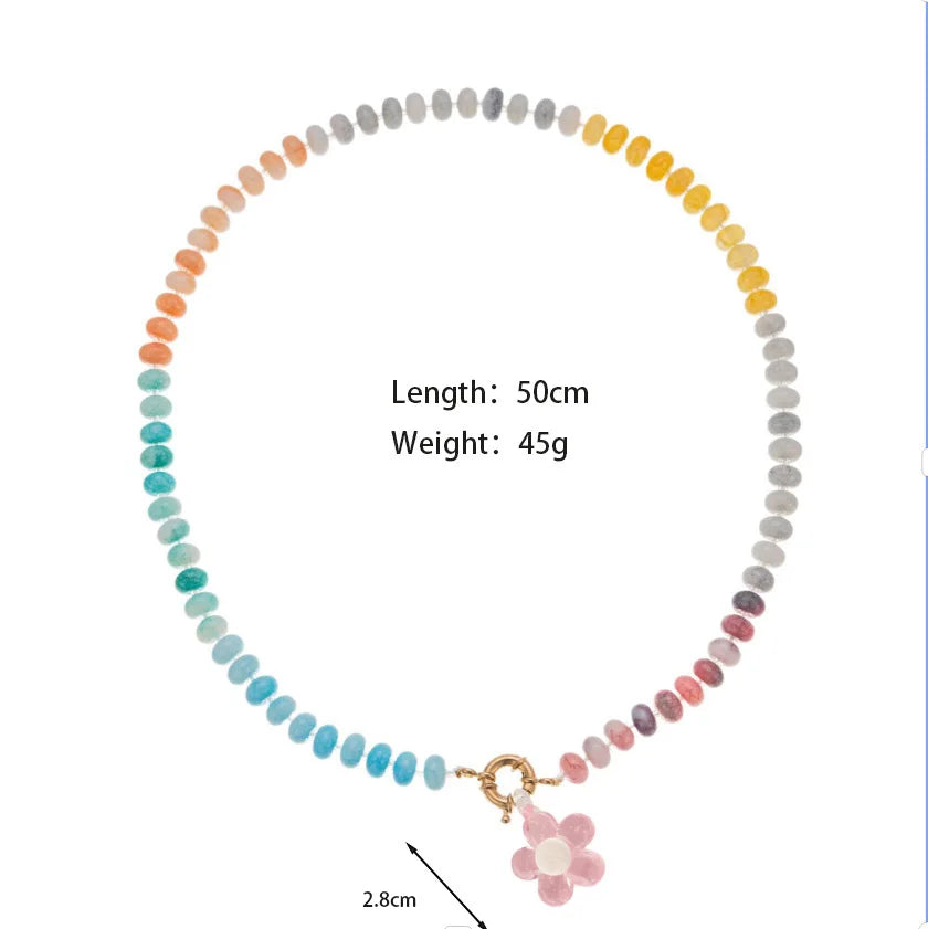 2026 Fashionable Trendy Summer Colorful Heart Beaded Necklace Colorful Beaded Necklace Back-to-School Season Gift