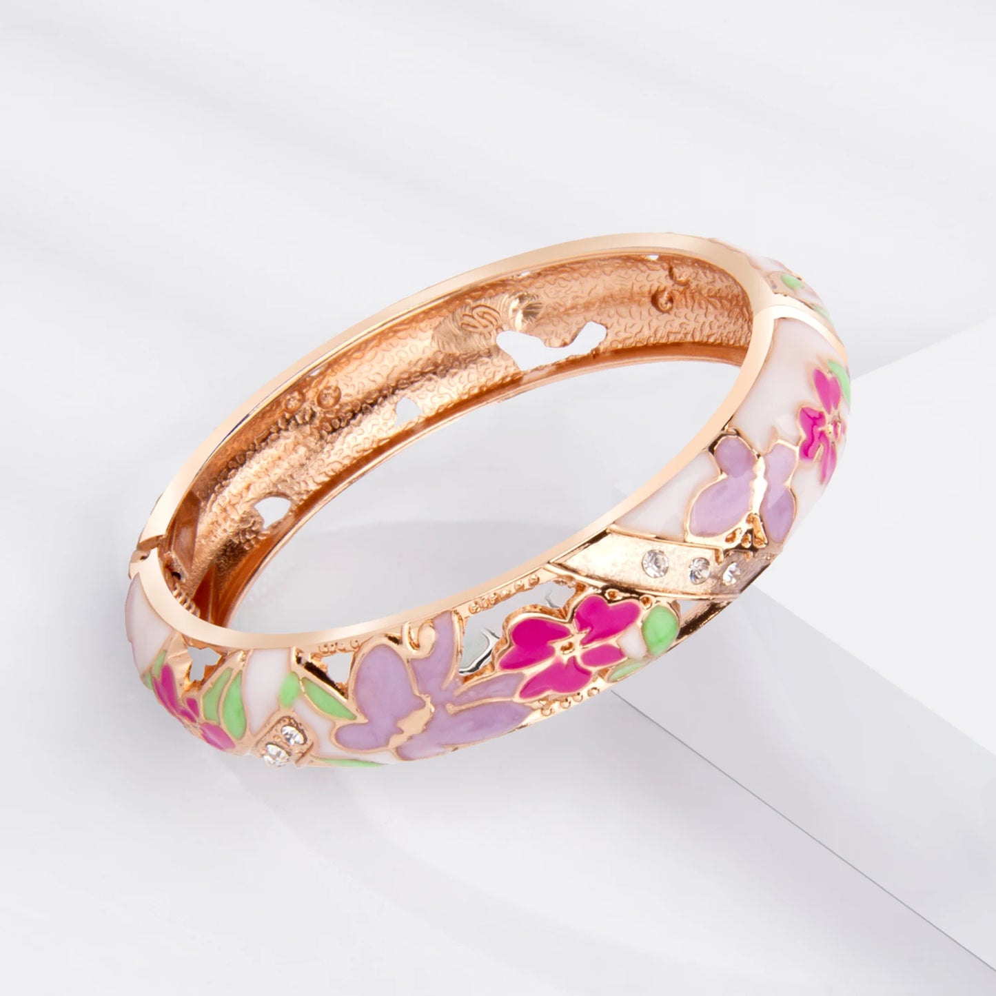 Enamel Bracelets For Women Bangle On Hand Floral Cloisonne Butterfly India African Jewelry Women's Hand Bracelets Designer Gifts