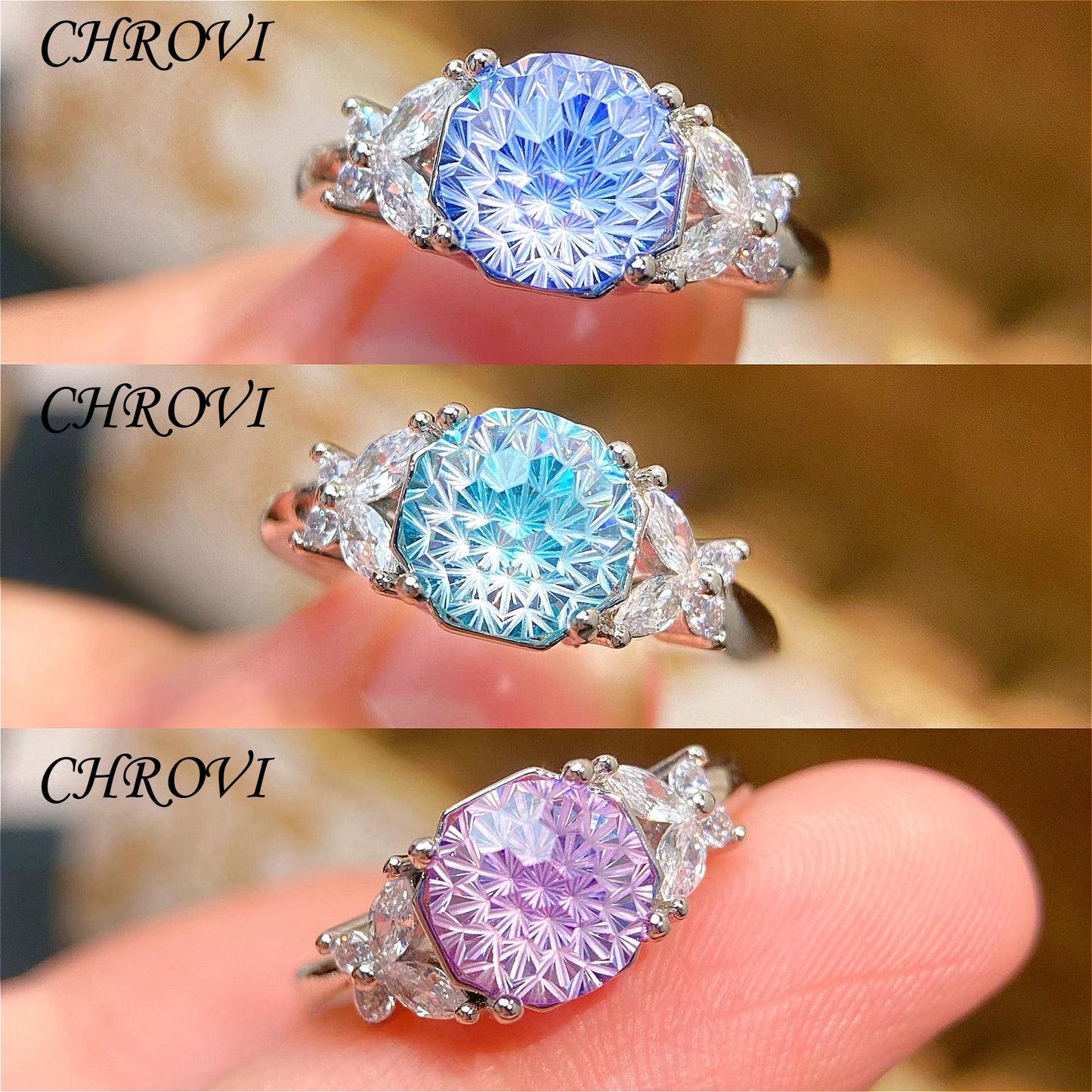 Fashion 925 Sterling Silver Light Luxury Butterfly Full Diamond Ring for Women ,mens rings