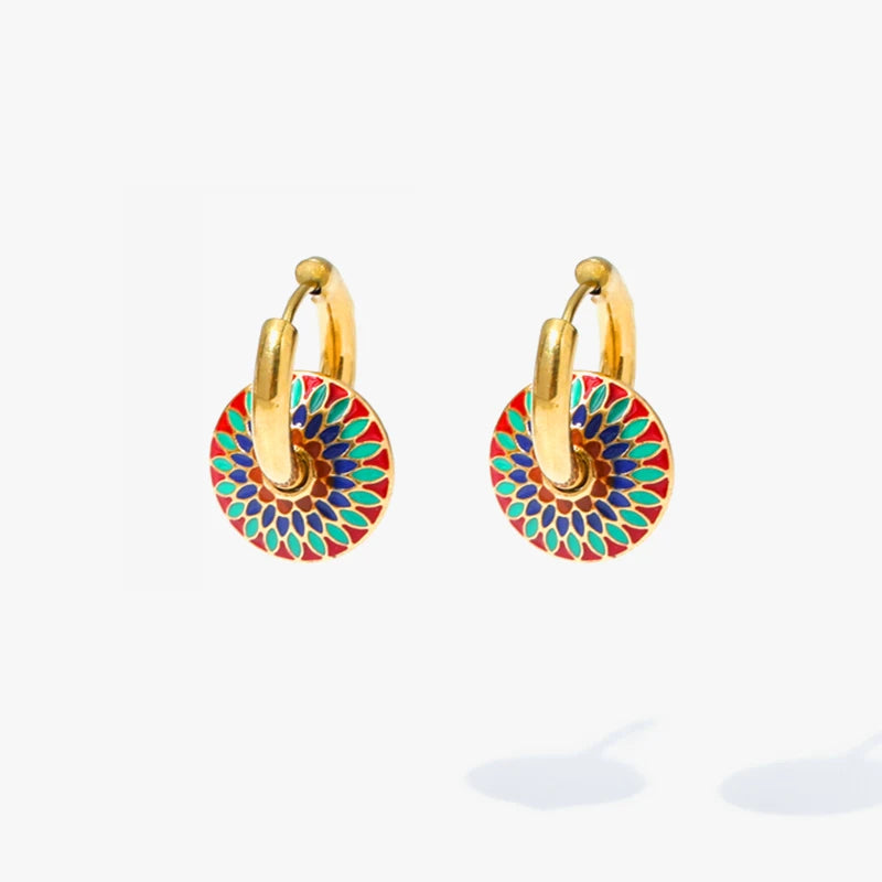 EILIECK 316L Stainless Steel Vintage Hoop Earrings For Women Girl Fashion Waterproof Small Ear Buckle Jewelry Gift Party Bijoux