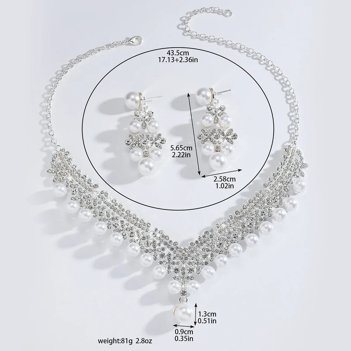 FYUAN Luxury Pearl Necklace Earrings For Women Weddings Banquet Jewelry Sets