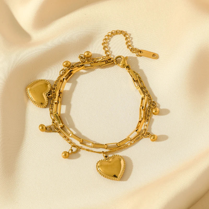 EILIECK 316L Stainless Steel Metal Golden Sun Moon Starfish Bracelet For Women Trendy Wrist Chain Handmade Jewelry Gift Party