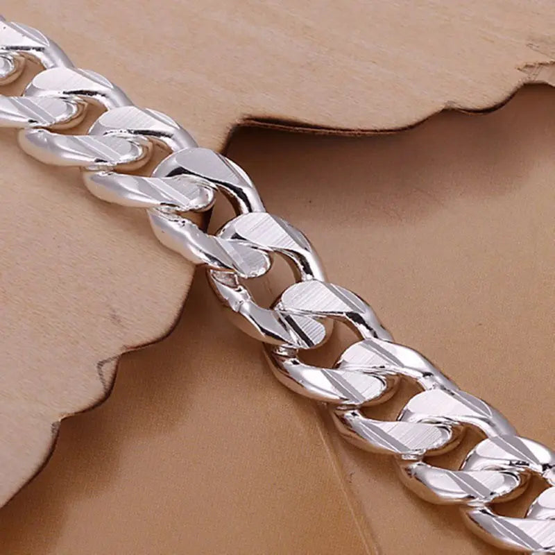 Charm Silver Color 10mm Chain Men Women Chain Wedding Bracelet Fashion Charm Bangle Wedding Party Birthday Gift Free Shipping