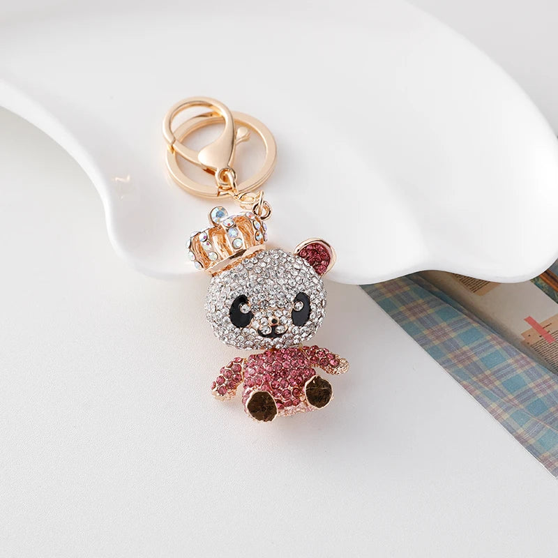 Colorful Bear Series Keychain Dazzling Colors Love Bow Bears Pendant Accompanying Gift Wedding Souvenir