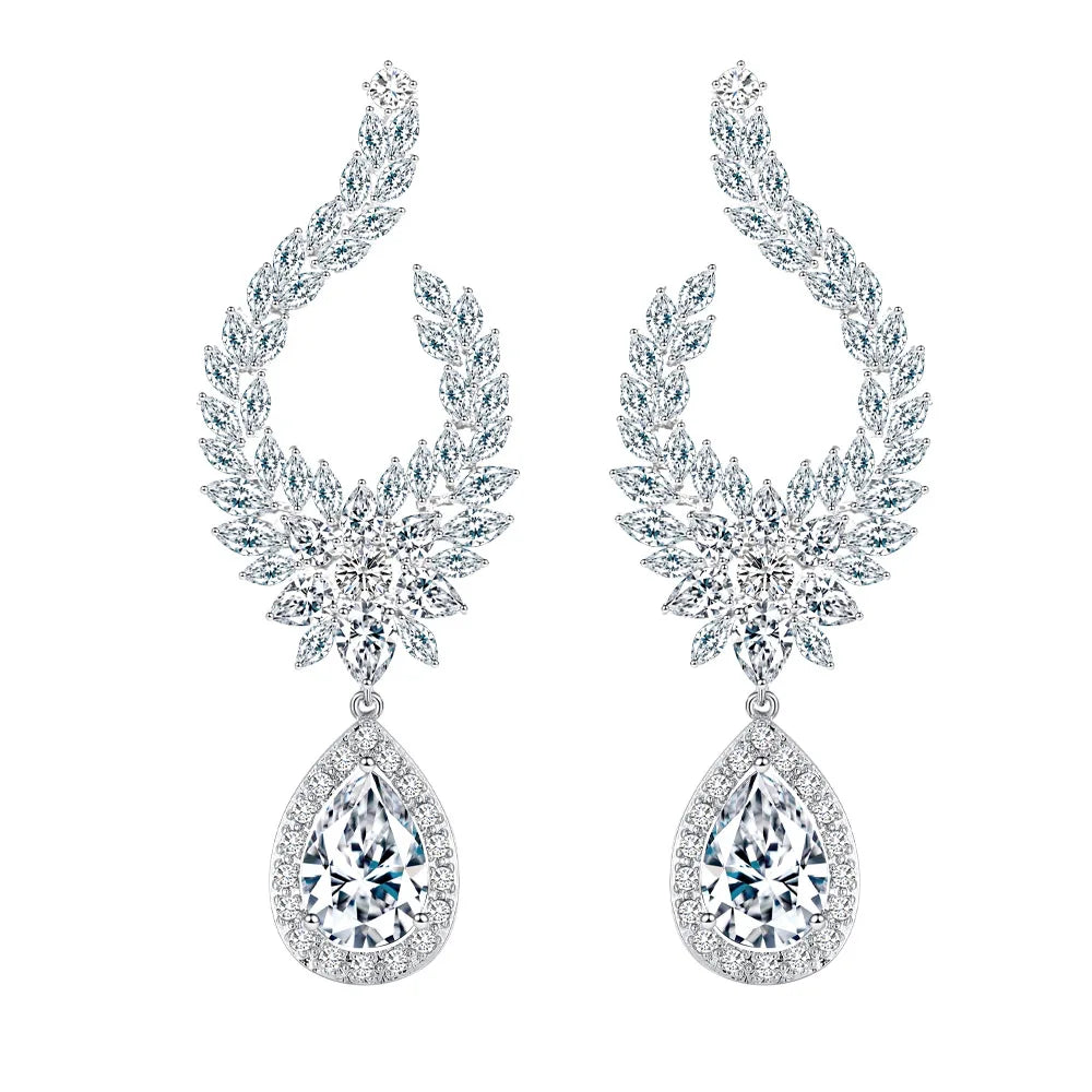 ThreeGraces Glittering Cubic Zirconia Long Dangle Bridal Engagement Earrings for Women Party Dress Jewelry Accessories E1123