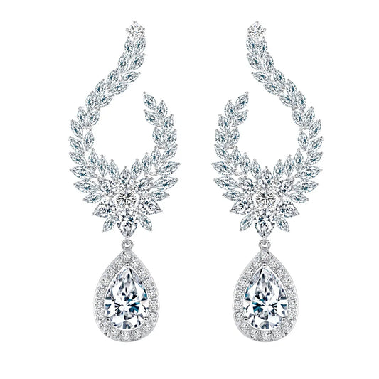 ThreeGraces Glittering Cubic Zirconia Long Dangle Bridal Engagement Earrings for Women Party Dress Jewelry Accessories E1123