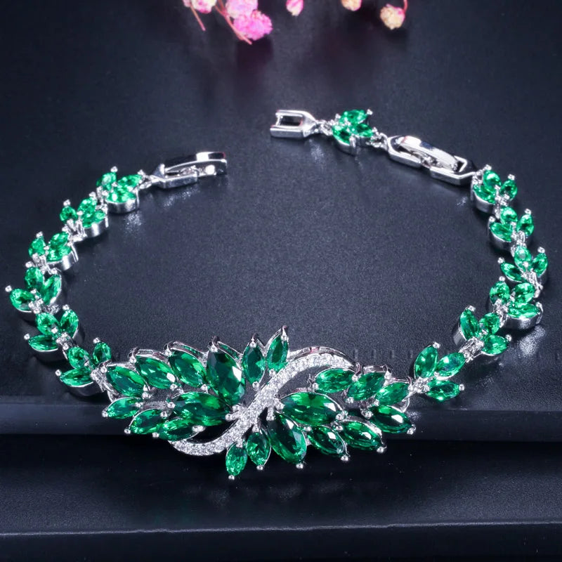ThreeGraces Luxury Shiny Blue Zirconia Bridal Wedding Bracelet for Women Fashion Elegant Banquet Evening Party Jewelry BR304