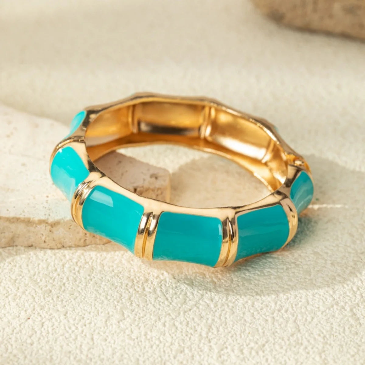 KMVEXO Bohemian Blue Enamel Cuff Bangles Geometric Irregular Gold Color Metal Wide Bracelet For Women Men Punk Pearl Jewelry