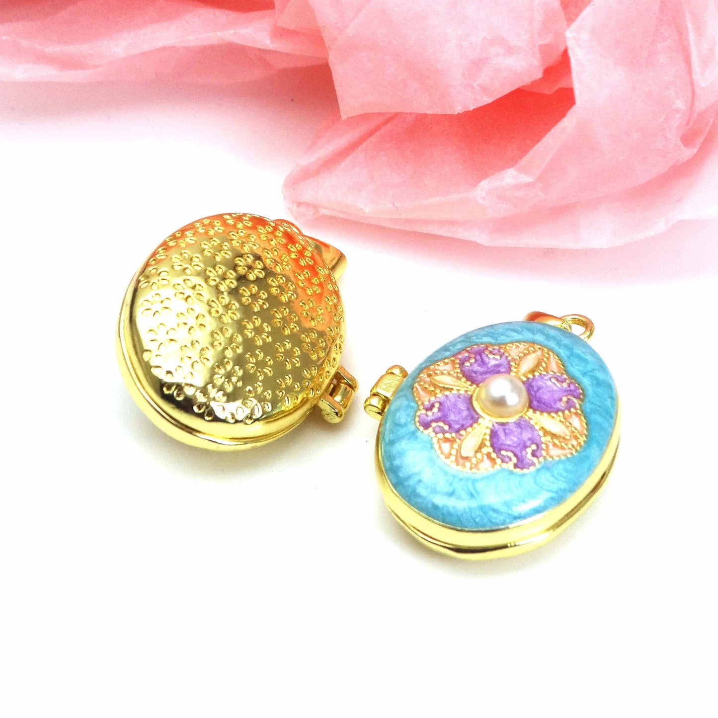 Micro Zircon oil drip photo box Pendant necklace Pearl Celtic Knot pendant necklace copper chain jewelry necklace