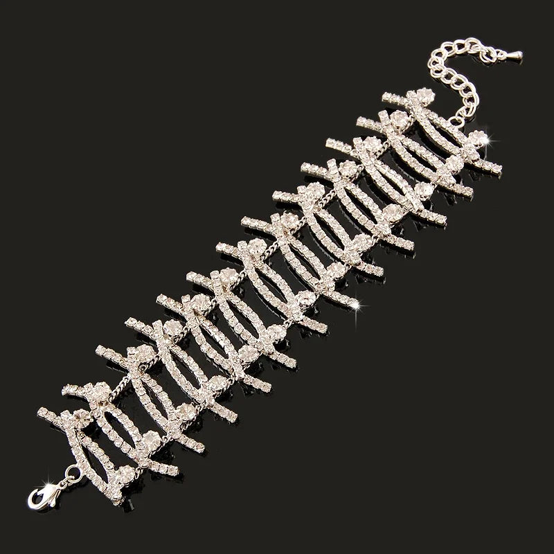New Fashion Charm Bracelets 925 Silver AAAAA Zircon Crystal Women Bracelet Wedding Engagement Luxury Jewelry