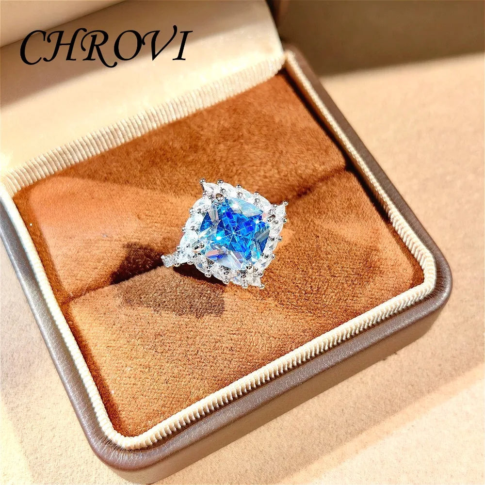 Light Luxury 925 Sterling Silver Set, Diamond Ring for Women, Elegant Pendant Necklace, Gemstone Stud Earrings
