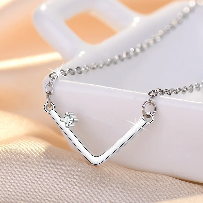 925 Sterling Silver Necklace Pendant Romance Heart Zircon High Quality For Woman Fashion Wedding Engagement Jewelry Gift