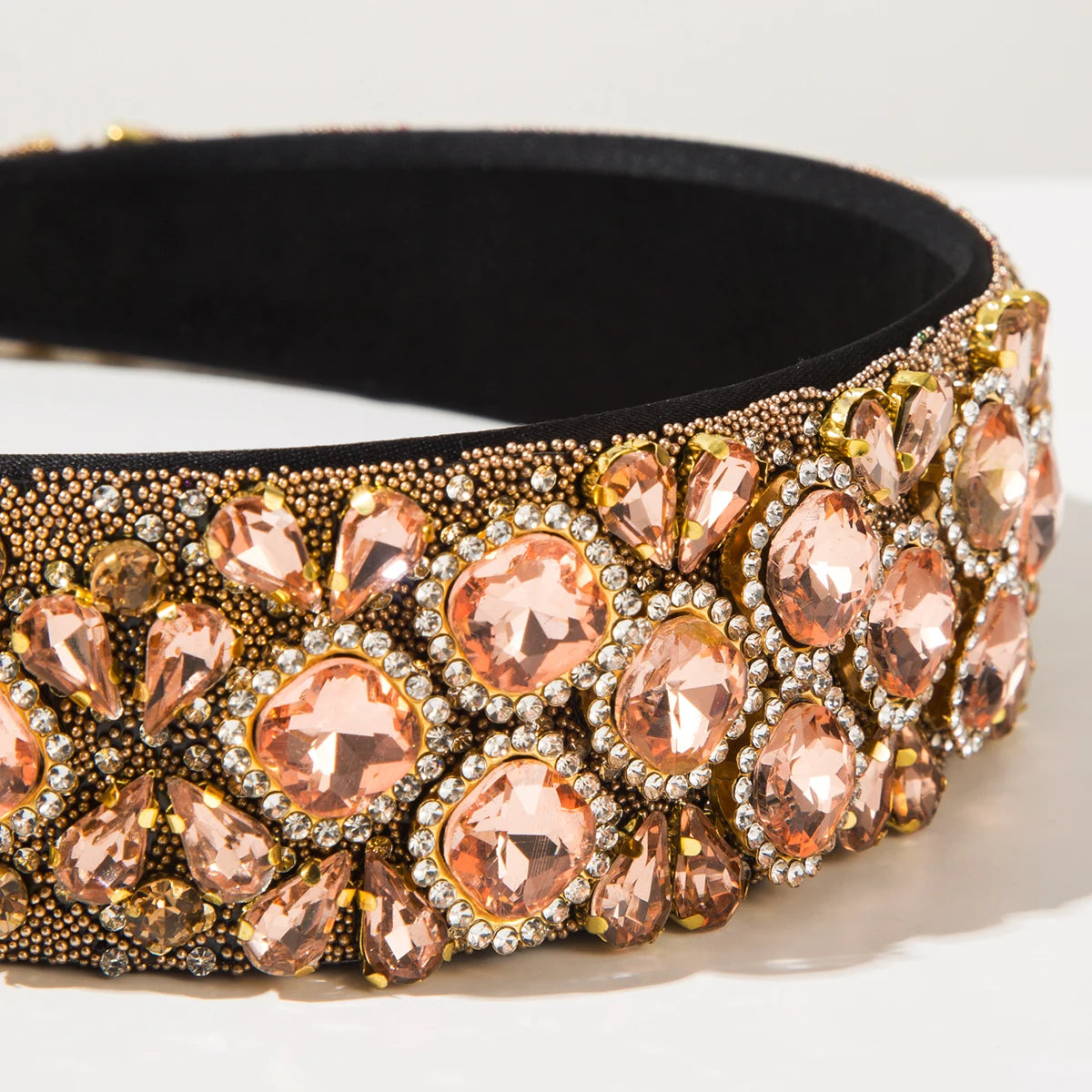 Retro New Headband Creative Baroque Full Diamond Shining Headband Light Luxury Style Wide Edge Hair Accessories