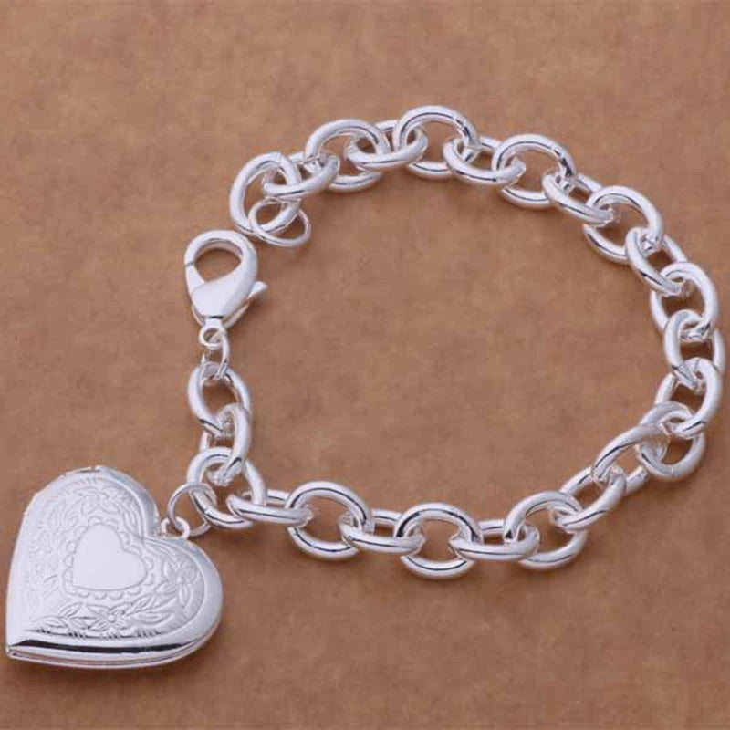 925 Sterling Silver Bracelet Picture frame High Quality Romance Chain For Women Fashion Engagement Party Wedding Jewelry Gift