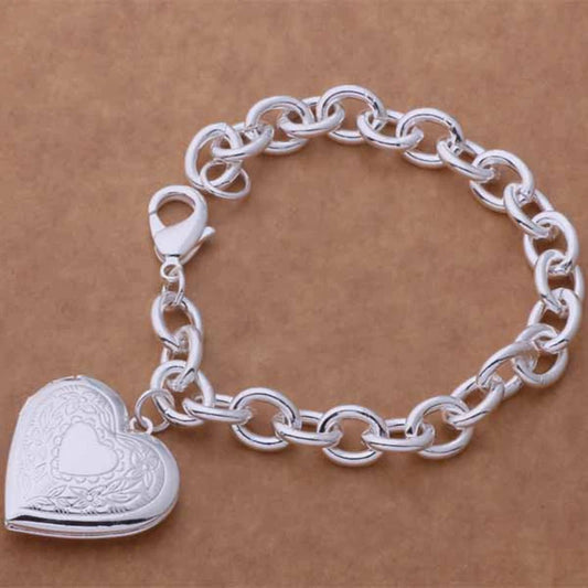 925 Sterling Silver Bracelet Picture frame High Quality Romance Chain For Women Fashion Engagement Party Wedding Jewelry Gift