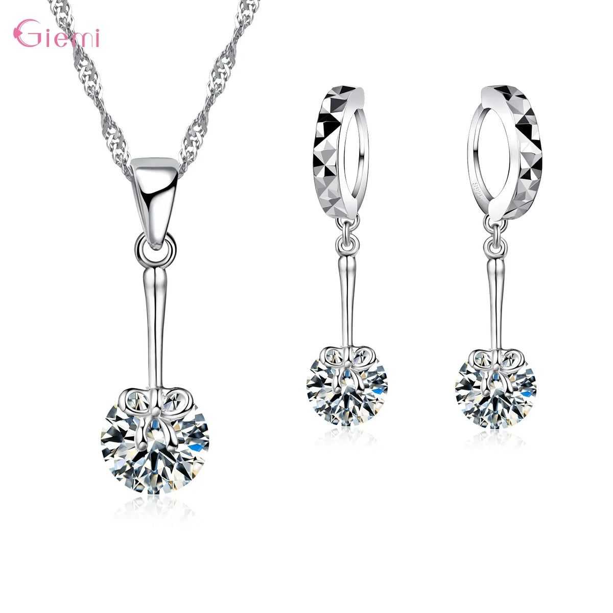 925 Silver Needle Jewelry Sets for Women Girls 34 Models Option Austrian Crystal Rhinestone Pearl Pendant Necklace Earrings