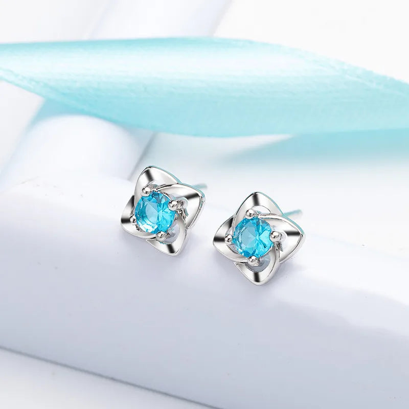 New 925 Sterling Silver Earrings AAA Zircon For Women Exquisite Student Girlfriend Jewelry Accessories Wedding Fashion Gift