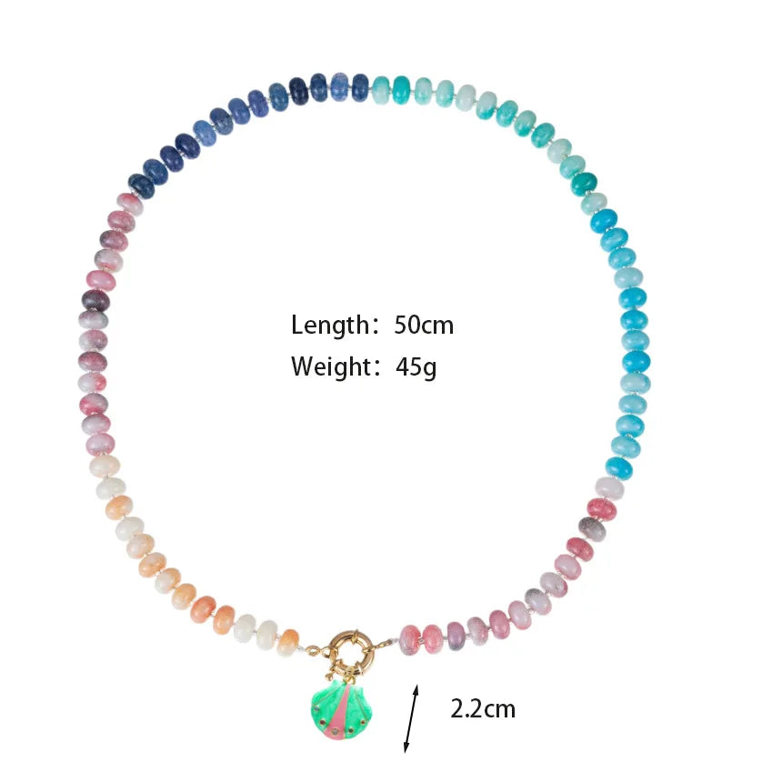 2026 Fashionable Trendy Summer Colorful Heart Beaded Necklace Colorful Beaded Necklace Back-to-School Season Gift