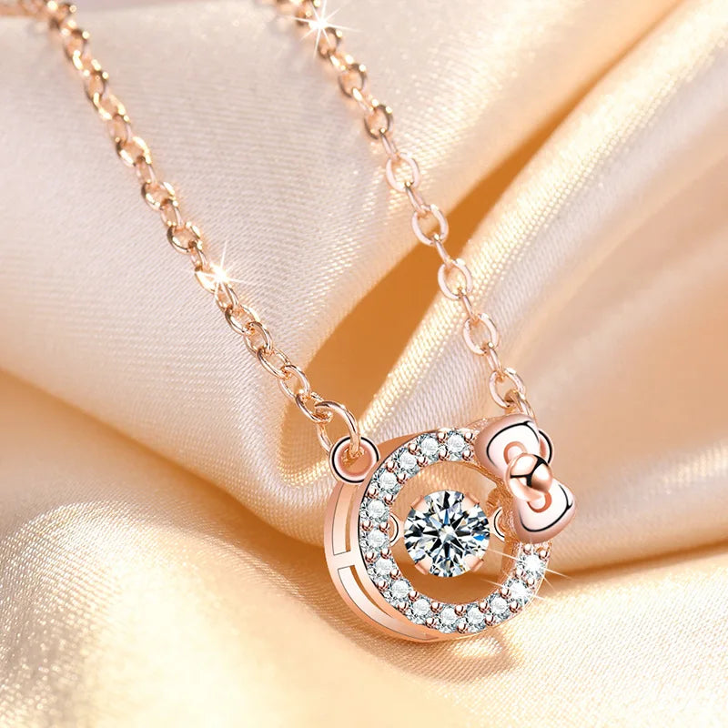 925 Sterling Silver Necklace Pendant Romance Heart Zircon High Quality For Woman Fashion Wedding Engagement Jewelry Gift