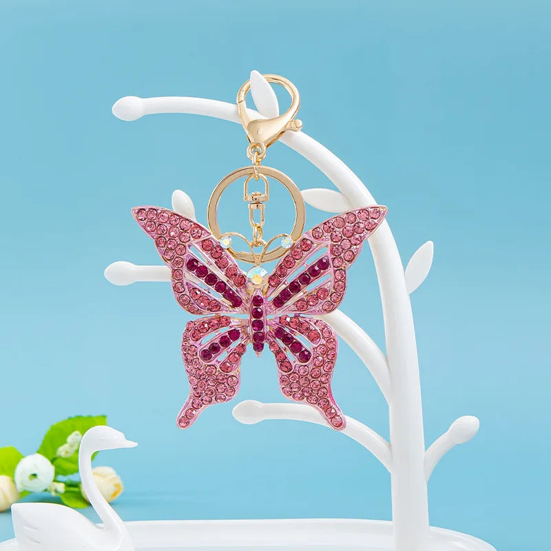 Crystal Delicate Bow Pearl Ballerina Girl Key Chain Pendant Rhinestone Women Handbag Car Key Chains Beautiful Girls Bag Pendant