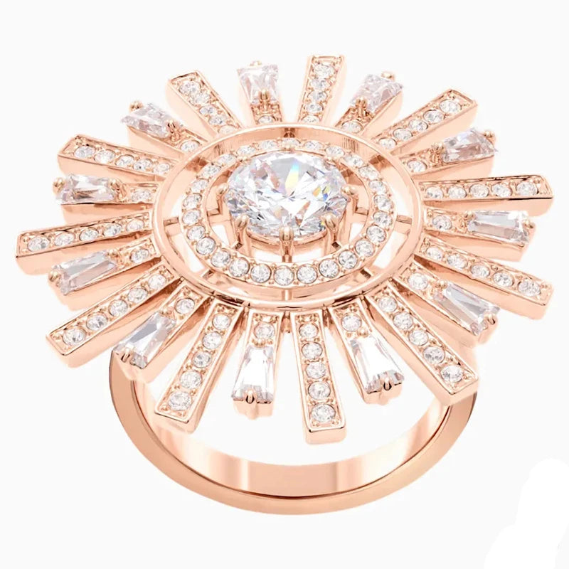 2026 New Trend Original Luxury Crystal Set Charm Yellow Pink Blue Flower Crystal Pendant Fashion Necklace Earring Gift for Women
