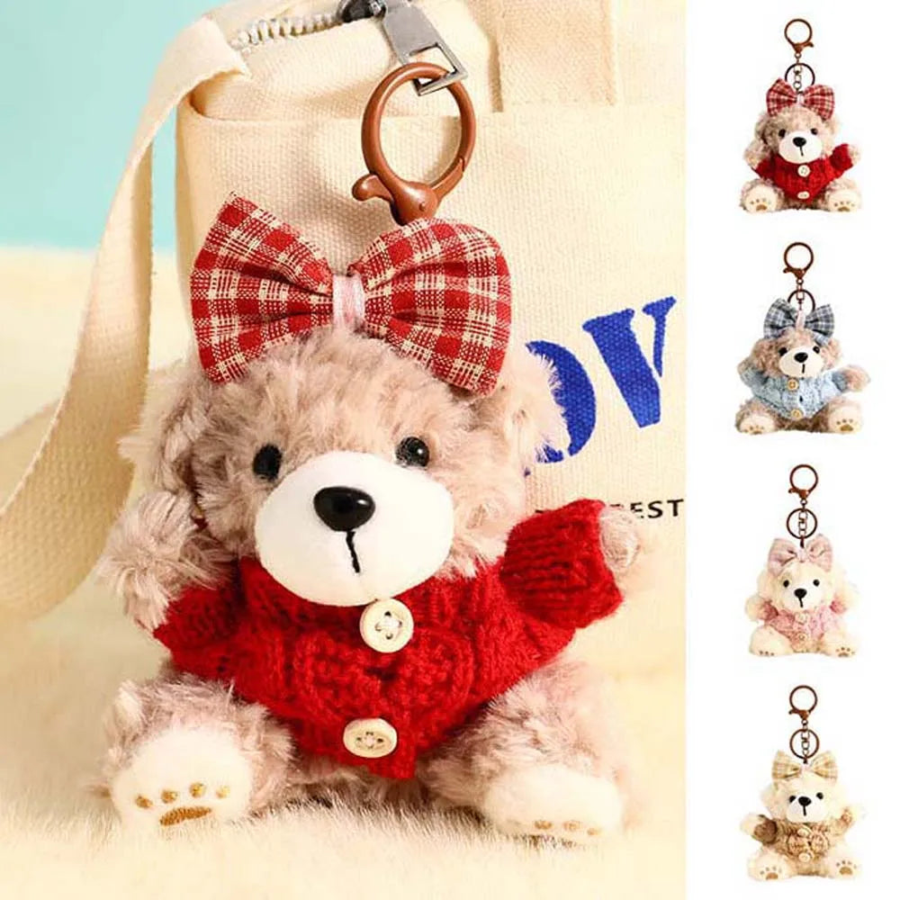 Bow Tie Sweater Clothing Bow Sweater Bear Keychain Alloy Hanging Rope Biscuit Cookie Bear Bear Key Ring Ornaments Cartoon