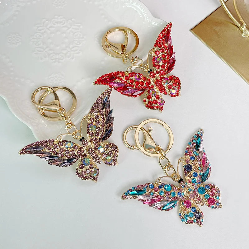 Easya 2024 Fashion Butterfly Bows Luxury Glitter Keychains High Quality Bags Decorate Wedding Gifts for Guests