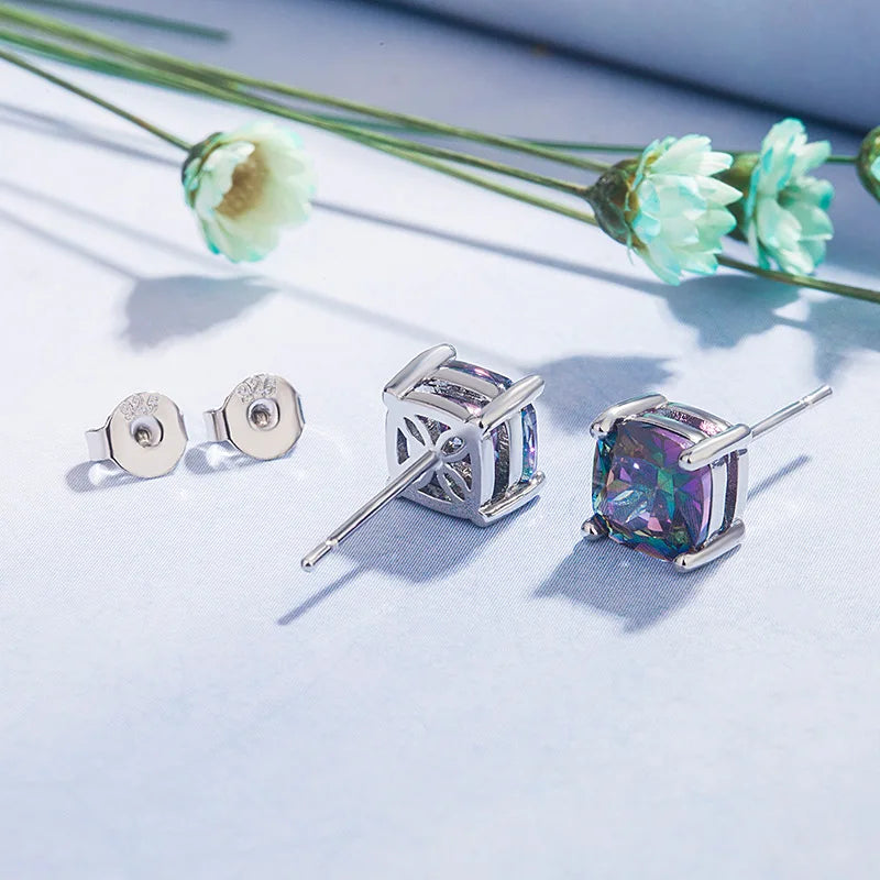 New 925 Sterling Silver Earrings AAA Zircon For Women Exquisite Student Girlfriend Jewelry Accessories Wedding Fashion Gift