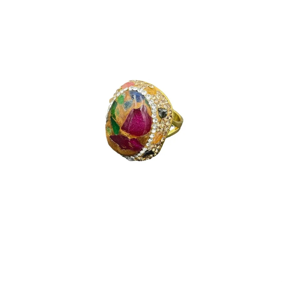 Baroque Coin Pearl Rhinestone Index Finger Ring Rhinestone Freshwater Pearl Open Cuff Rings for Women Party Ball Jewelry
