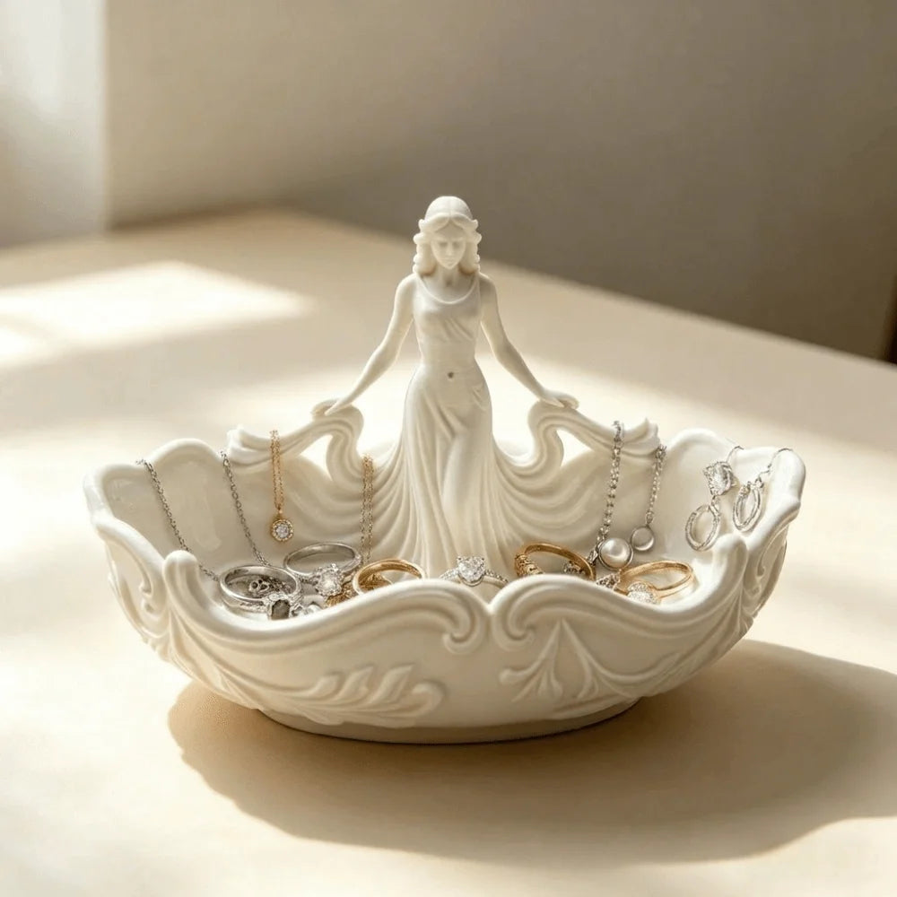 Decoration Elegant Jewelry Storage Tray Simple Statue-Shaped Home Desktop Tray Entryway Decoration Tray Nightstand