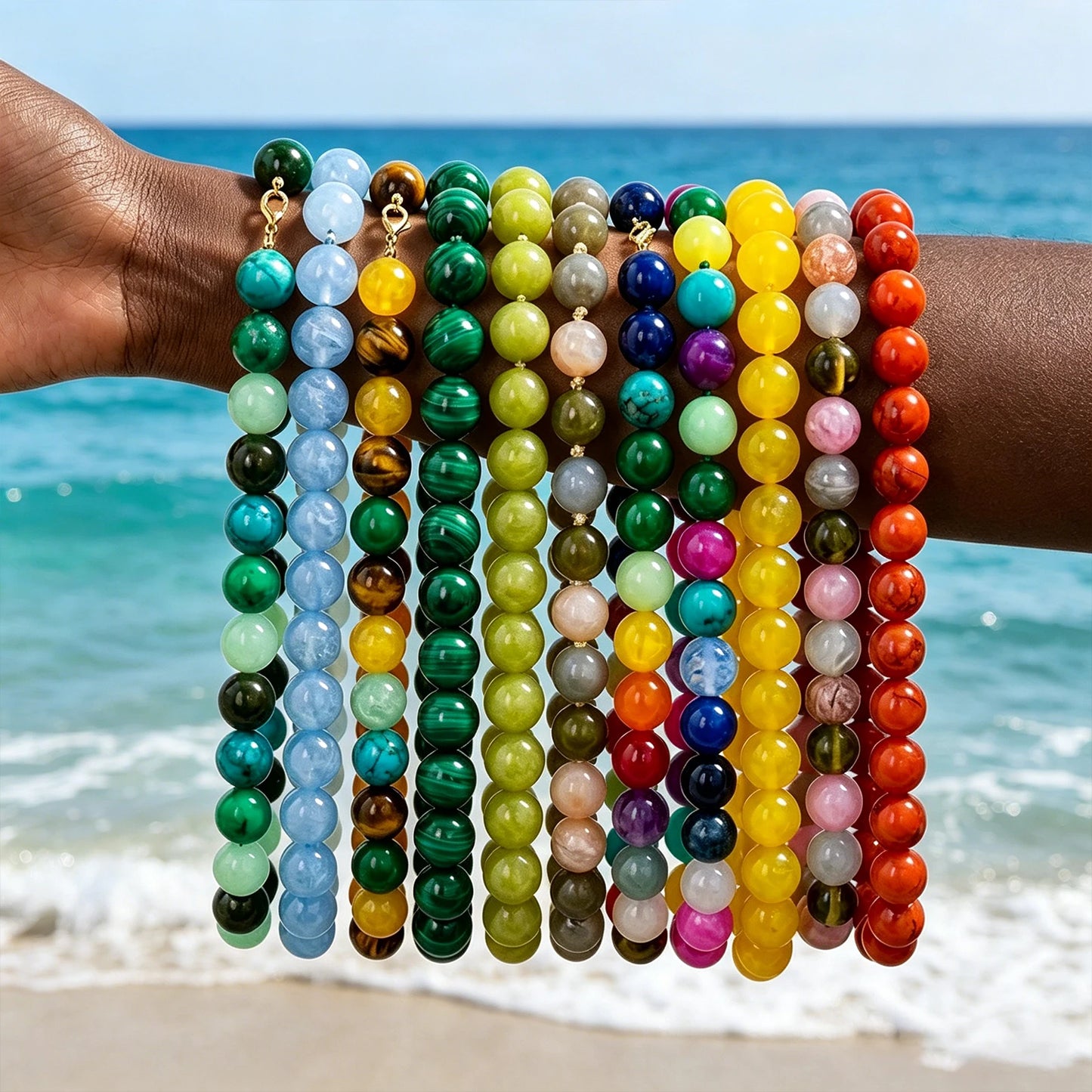 Summer Beach Chunky Bead Neckalce for Women  Multicolored Handmade Beading Collarbone Choker Boho Jewelry Holiday Gifts Bijoux