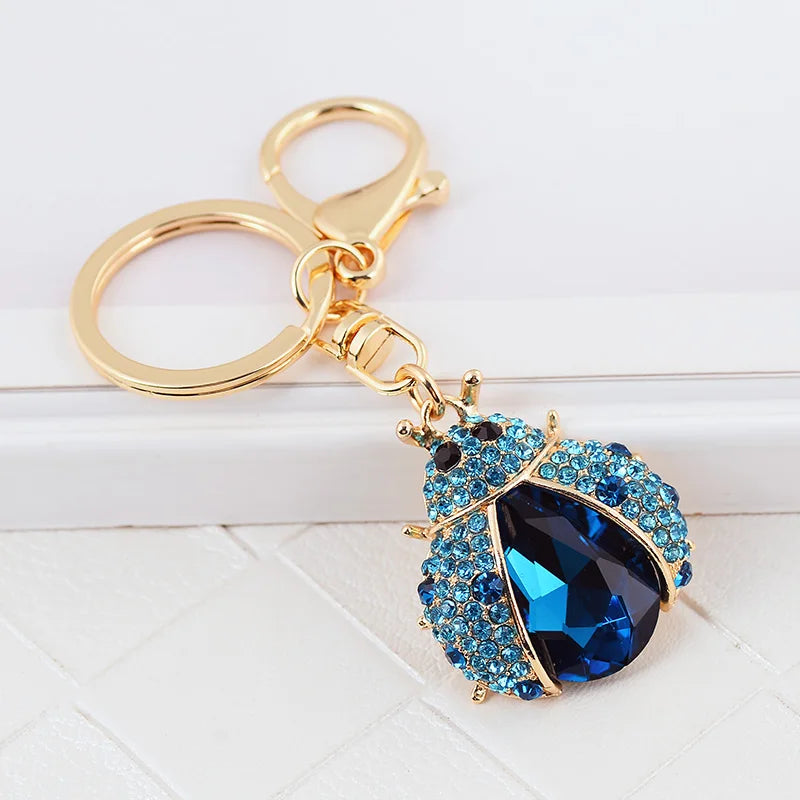 Fashion Rhinestone Crystal Metal Keychain Lovely Cartoon Marine Style Tortoise Fish Dolphin Keyring HandBag Car Pendant Gift