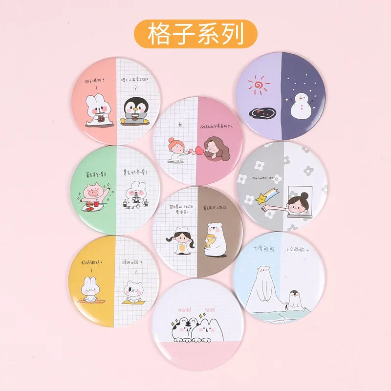 30 Pcs Cartoon Flower Cosmetic Mirror / Sweet Women Makeup Pocket Mini Portable /Nice Party Christmas Gift