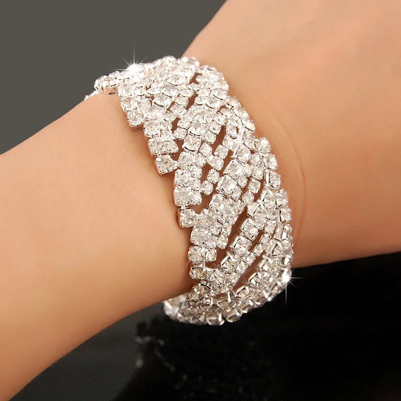 New Fashion Charm Bracelets 925 Silver AAAAA Zircon Crystal Women Bracelet Wedding Engagement Luxury Jewelry